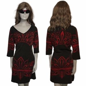 4/$20 • ARYEH • Boho Knit Long Sleeve Mini Dress